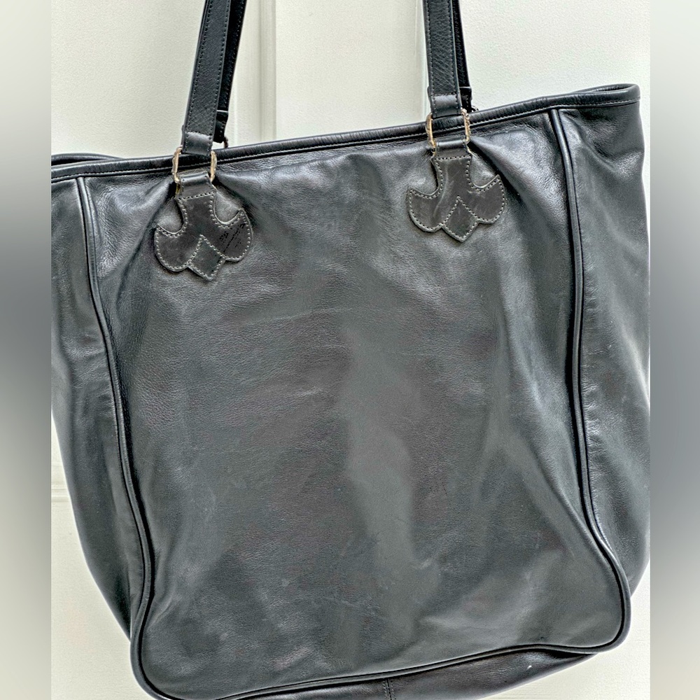 Chrome Hearts large Black Leather travel tote